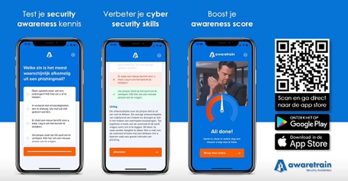 Awaretrain lanceert gratis mobiele security awareness app image