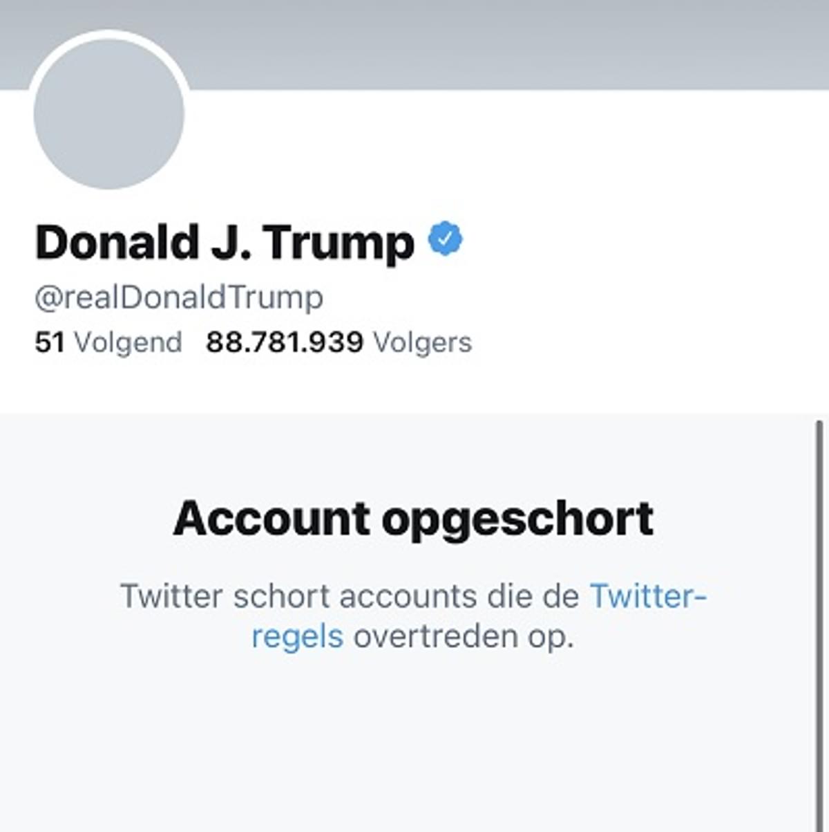 Twitter haalt pagina van Donald Trump permanent offline image