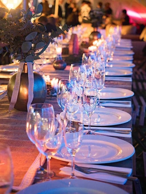 Corporate dinning event table