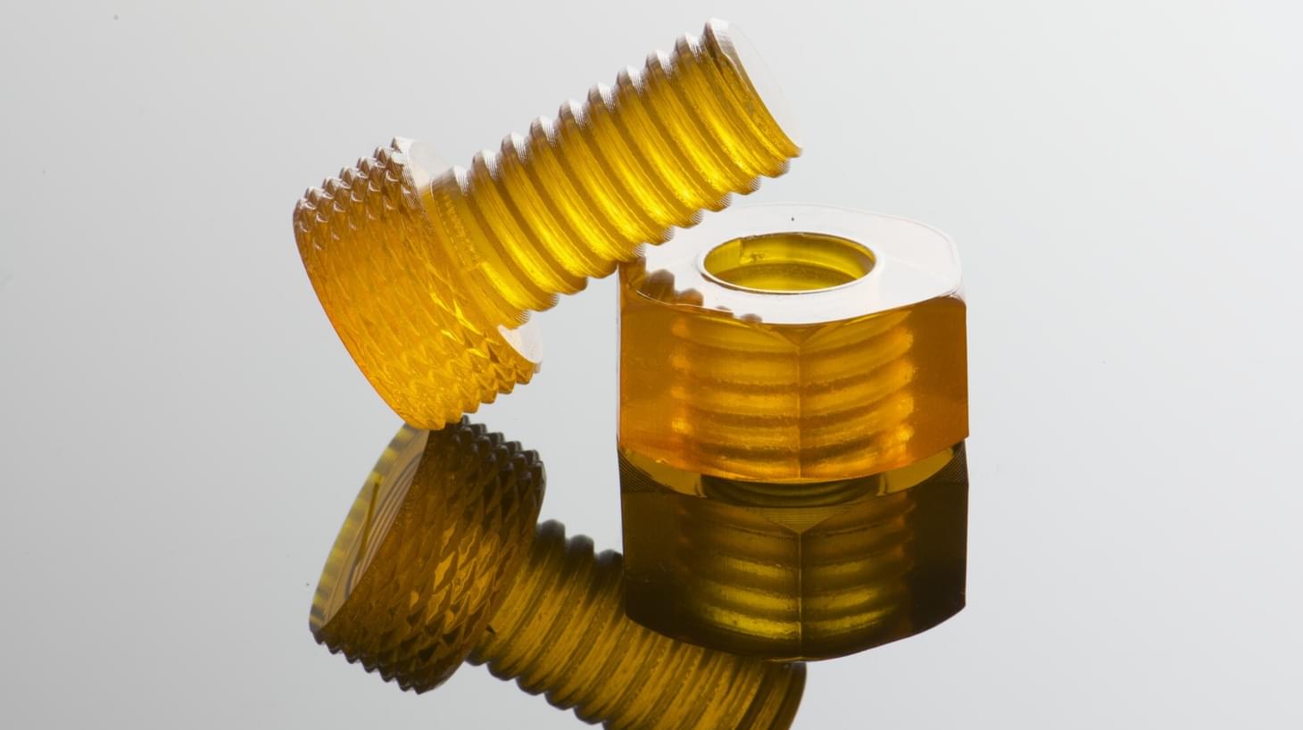 3d printed nut and bolt made of polySpectra material