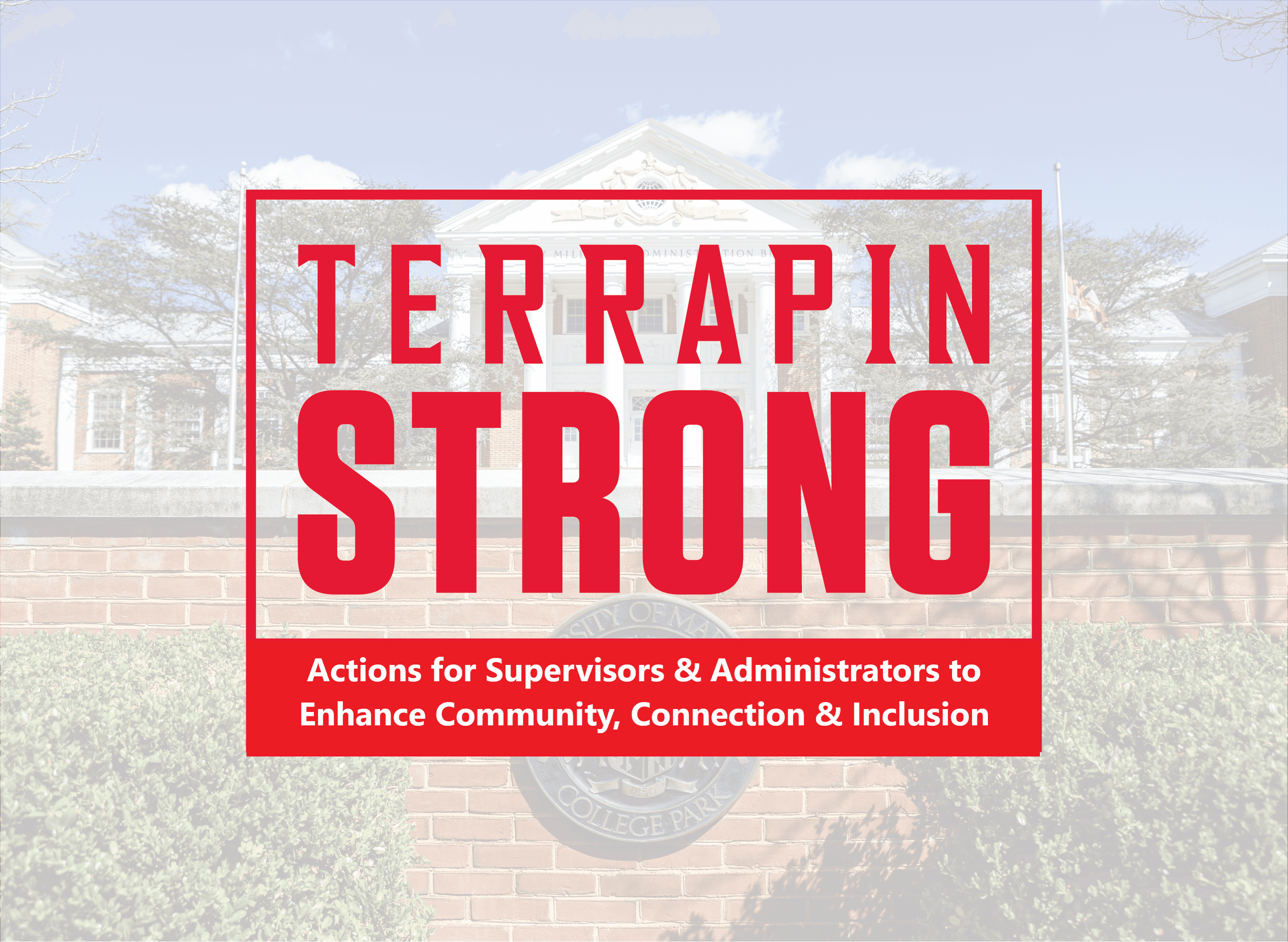TerrapinSTRONG: Actions for supervisors & administators to enhance community, connection & inclusion