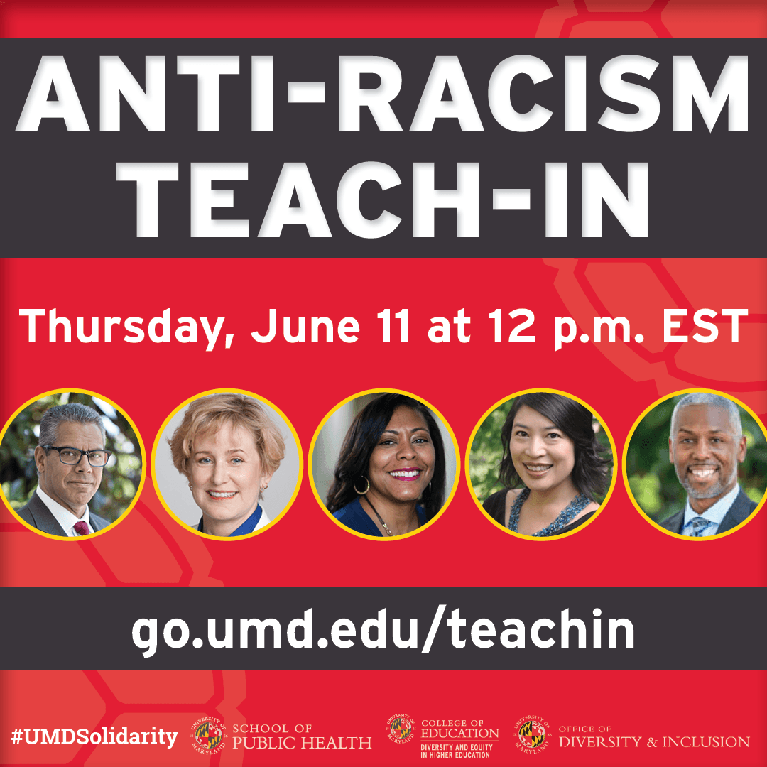 Anti-Racism teach-in flyer with portraits of the speakers