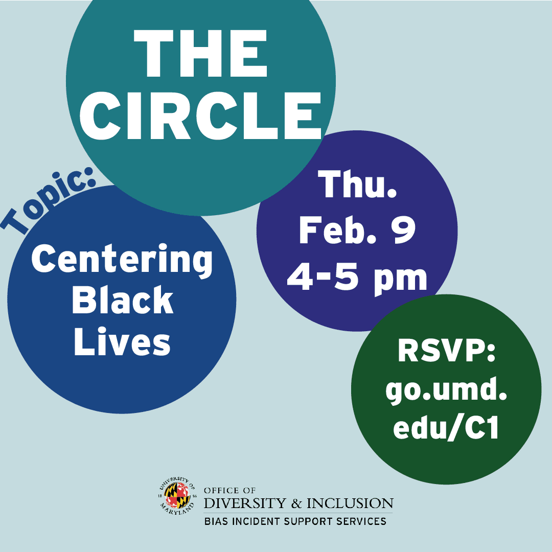 Graphic advertising The Circle: Centering Black Lives in February 2023