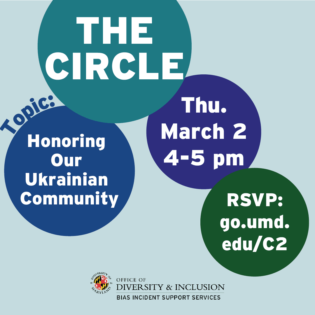 Graphic advertising The Circle: Honoring our Ukrainian Community in March 2023