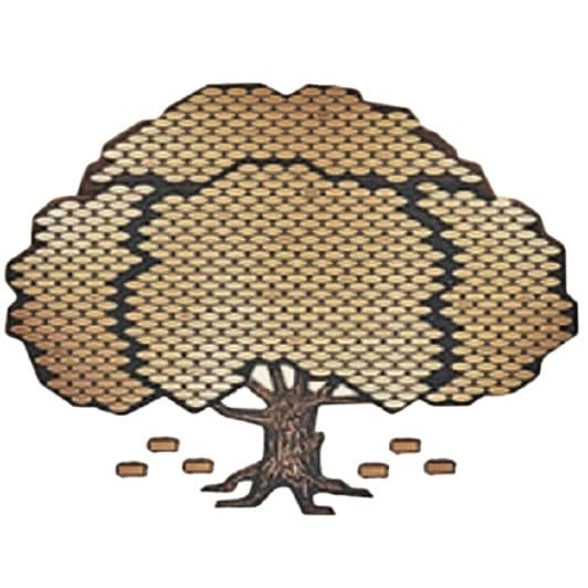 Graphic of a tree, the leaves are made of plaques from generous donors