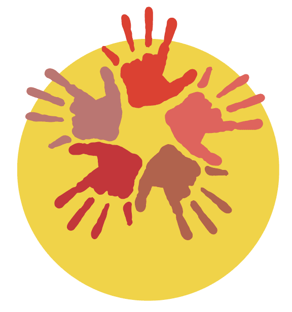icon of various shades of handprints in a circle