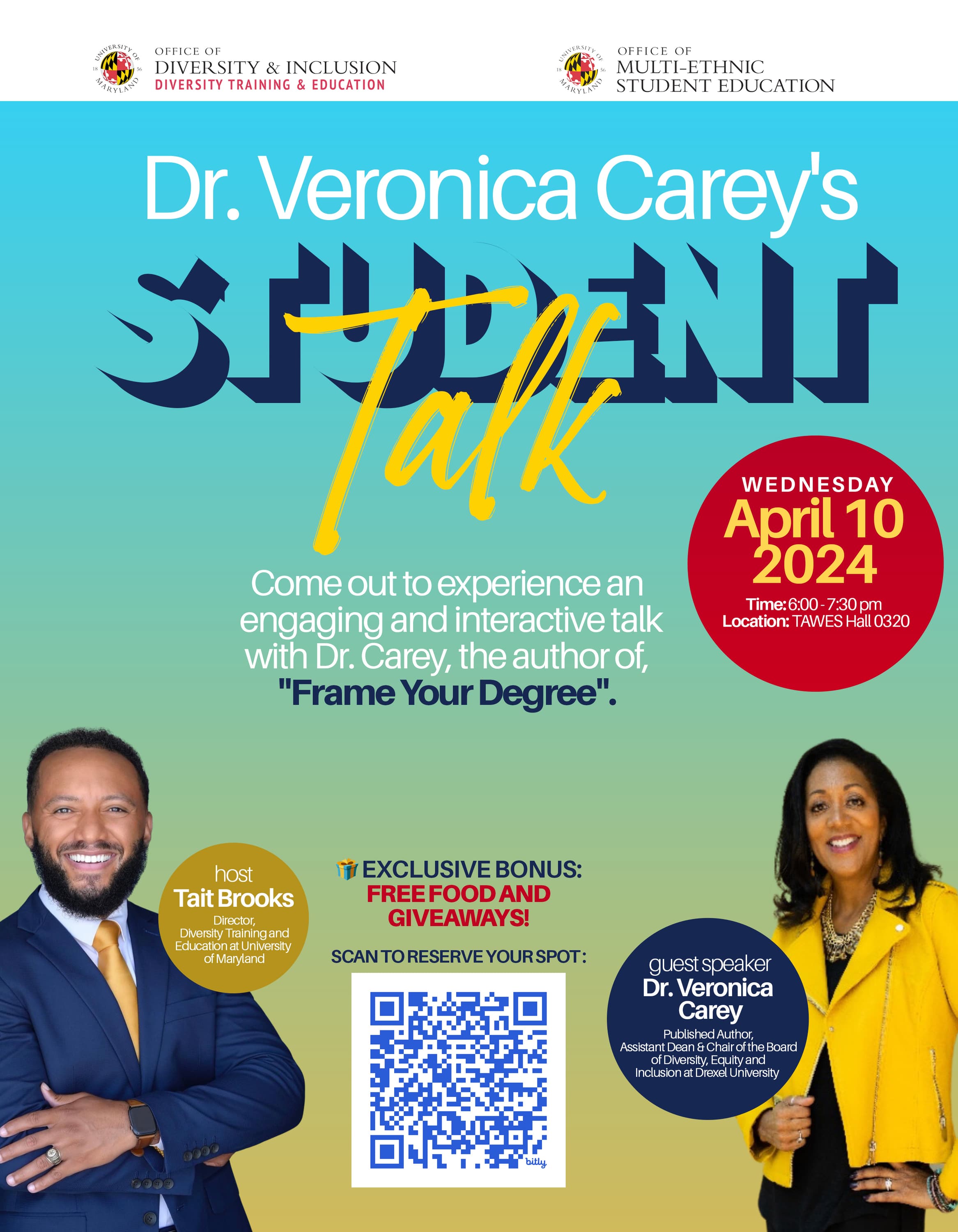 Flyer for Dr. Carey student talk