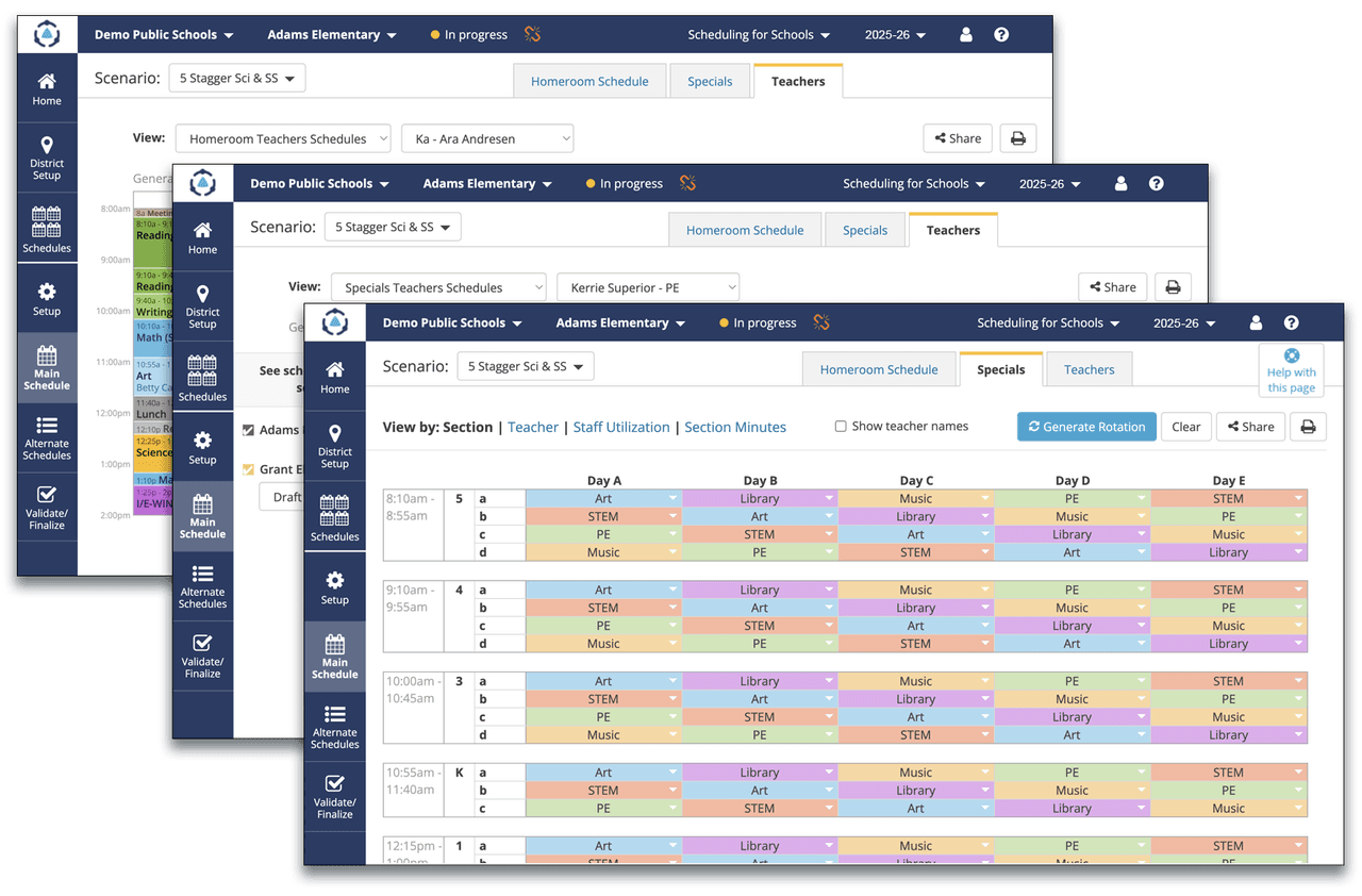 DMSchedules school schedule maker enables quick and easy elementary school scheduling