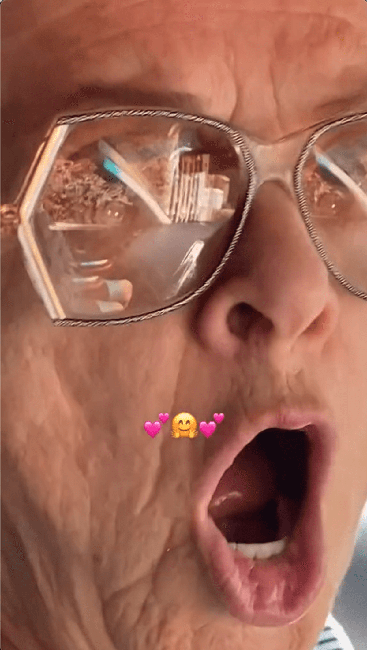 Close-up of person screaming.