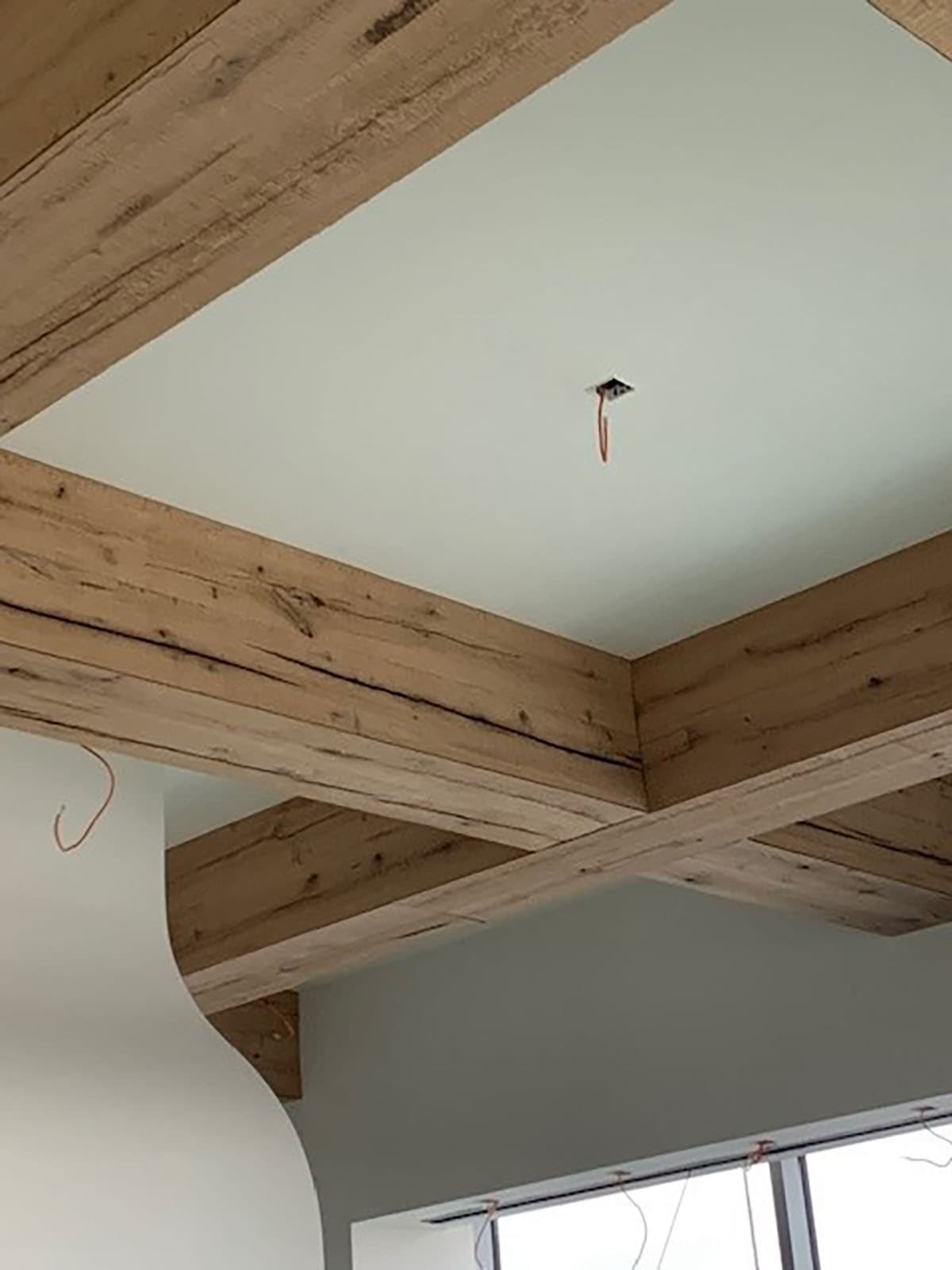 Coffered Ceiling White Oak Smooth Box Beams