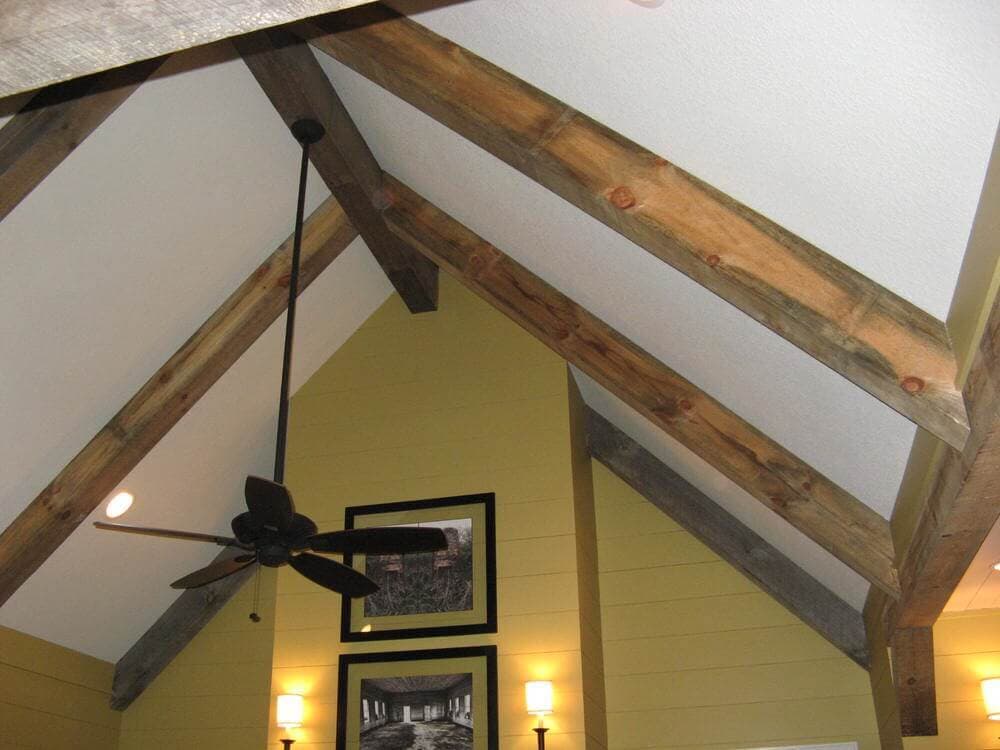 Solid hardwood smooth ceiling beams