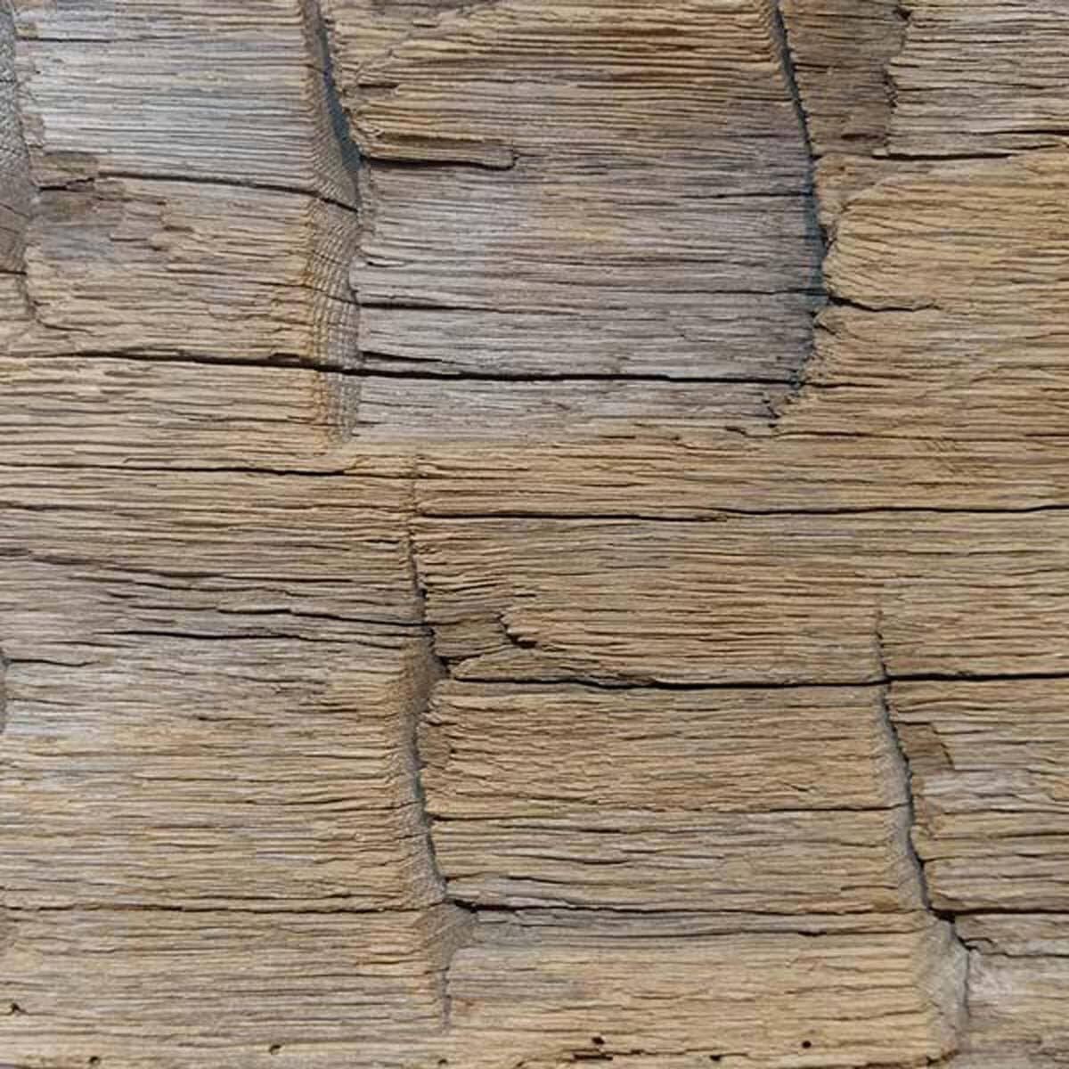 Hand hewn surface texture for reclaimed wood