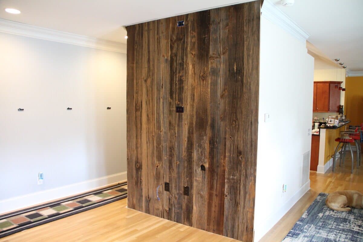 Original Surface Hardwood Accent Wall in a Winnabow, NC home