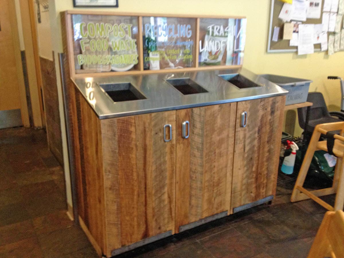 Rustic Wood Cladding Recycling Station