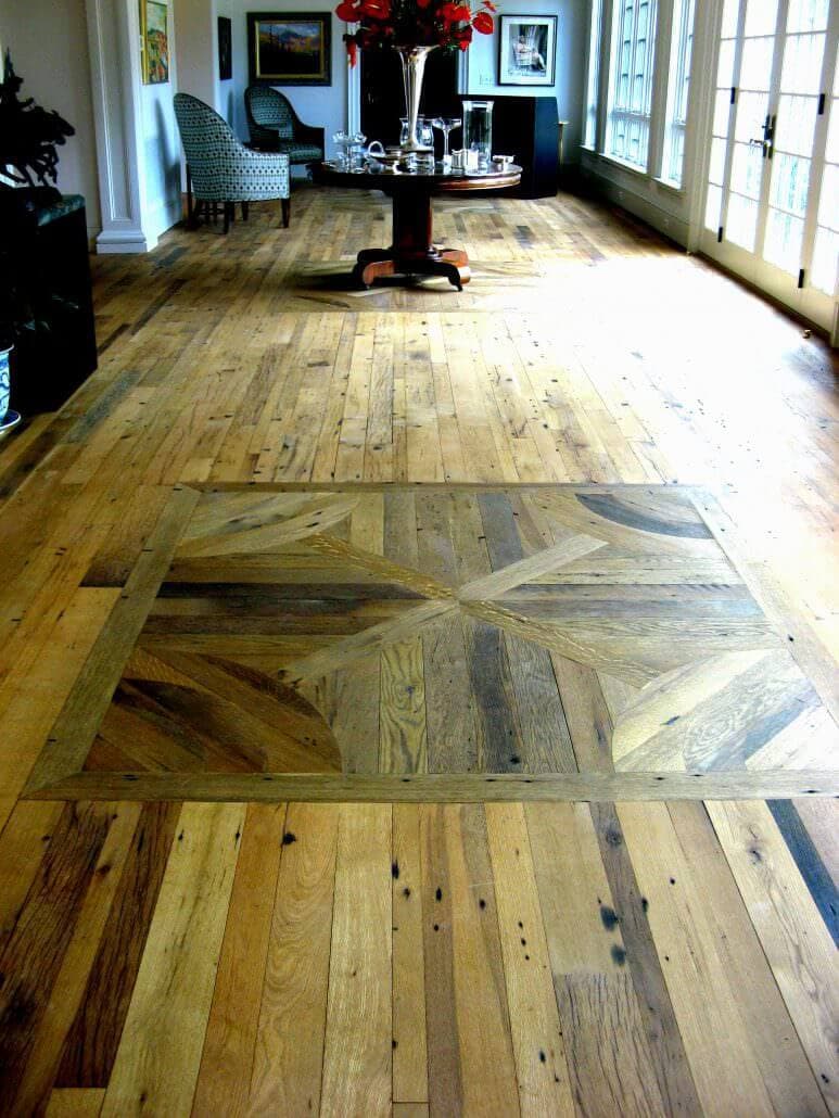 antique white oak geo metric pattern flooring spartanburg, sc