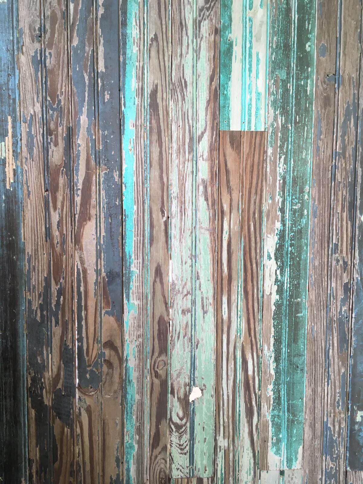 distressed narrow widths bead board planks with chipping colors
