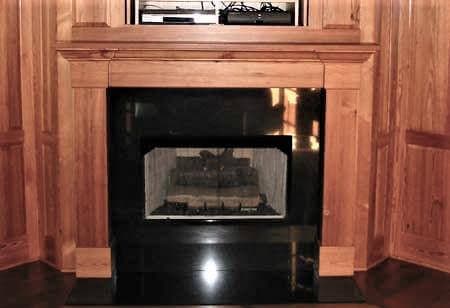 custom wood fireplace mantel in champion hills community of hendersonville, nc