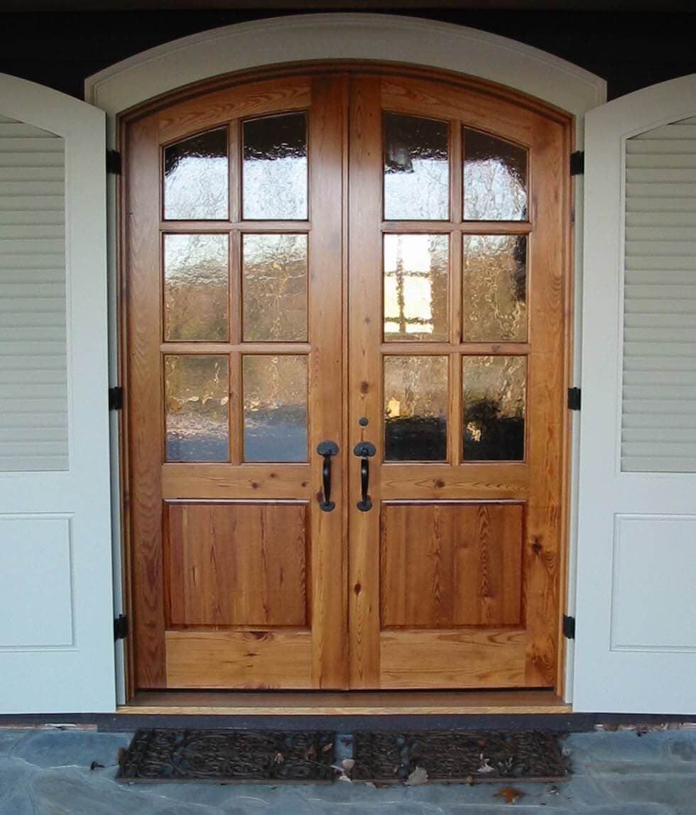 Heart pine entry doors at a country club in lake toxaway nc