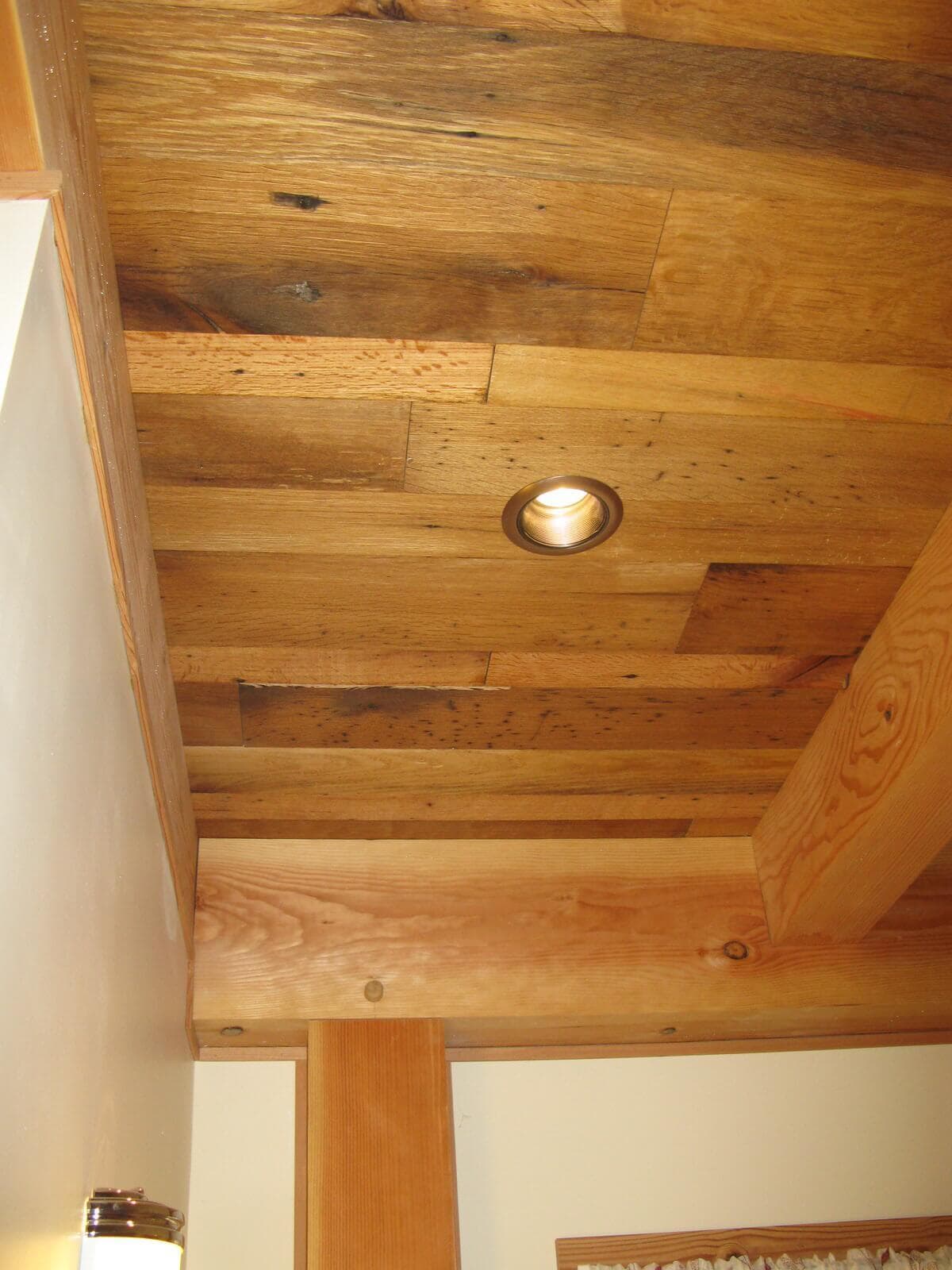 Classic Smooth antique oak ceiling at Lake James NC