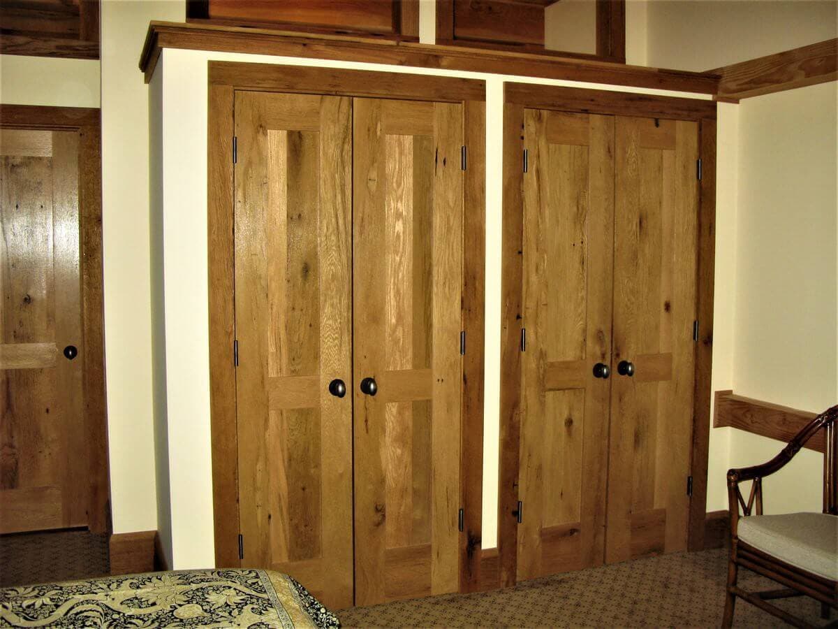 Reclaimed hardwood french doors in lake james nc