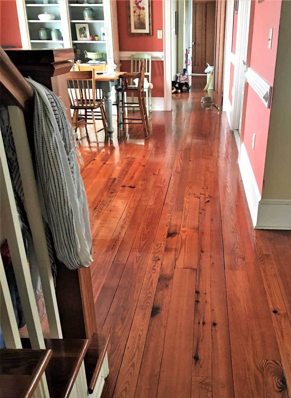 Reclaimed heart pine flooring