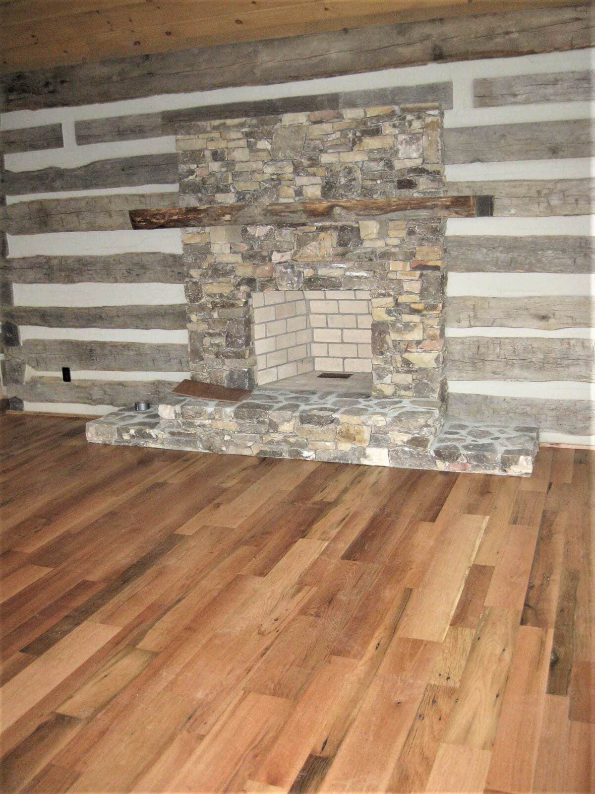 Reclaimed oak northrup cabin whole log lumber
