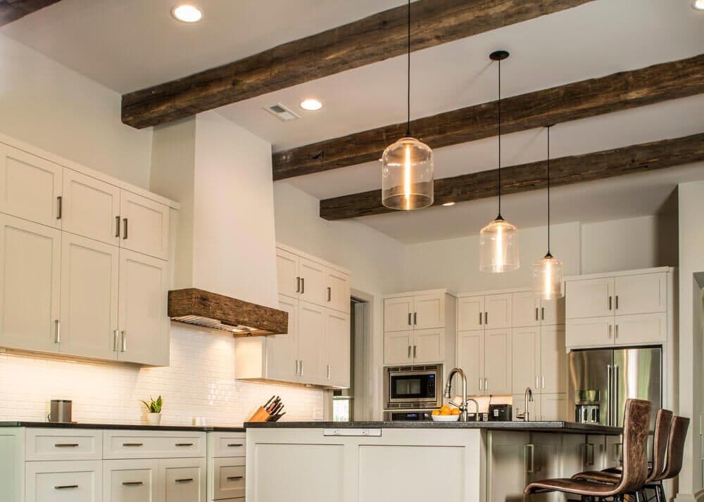 rustic wood beams and floor