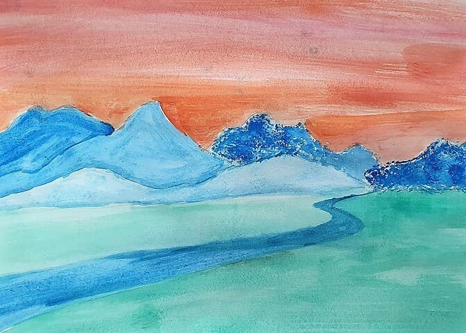 Giselle year 8 watercolour landscape