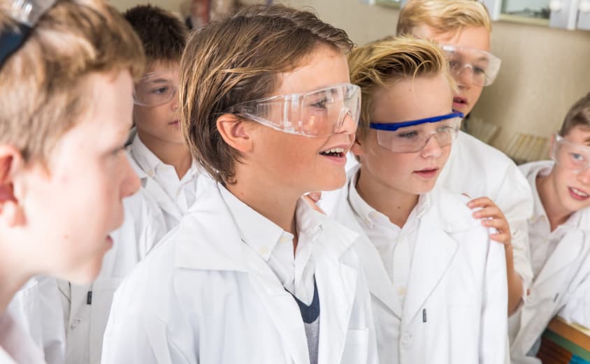 Students in lab coats