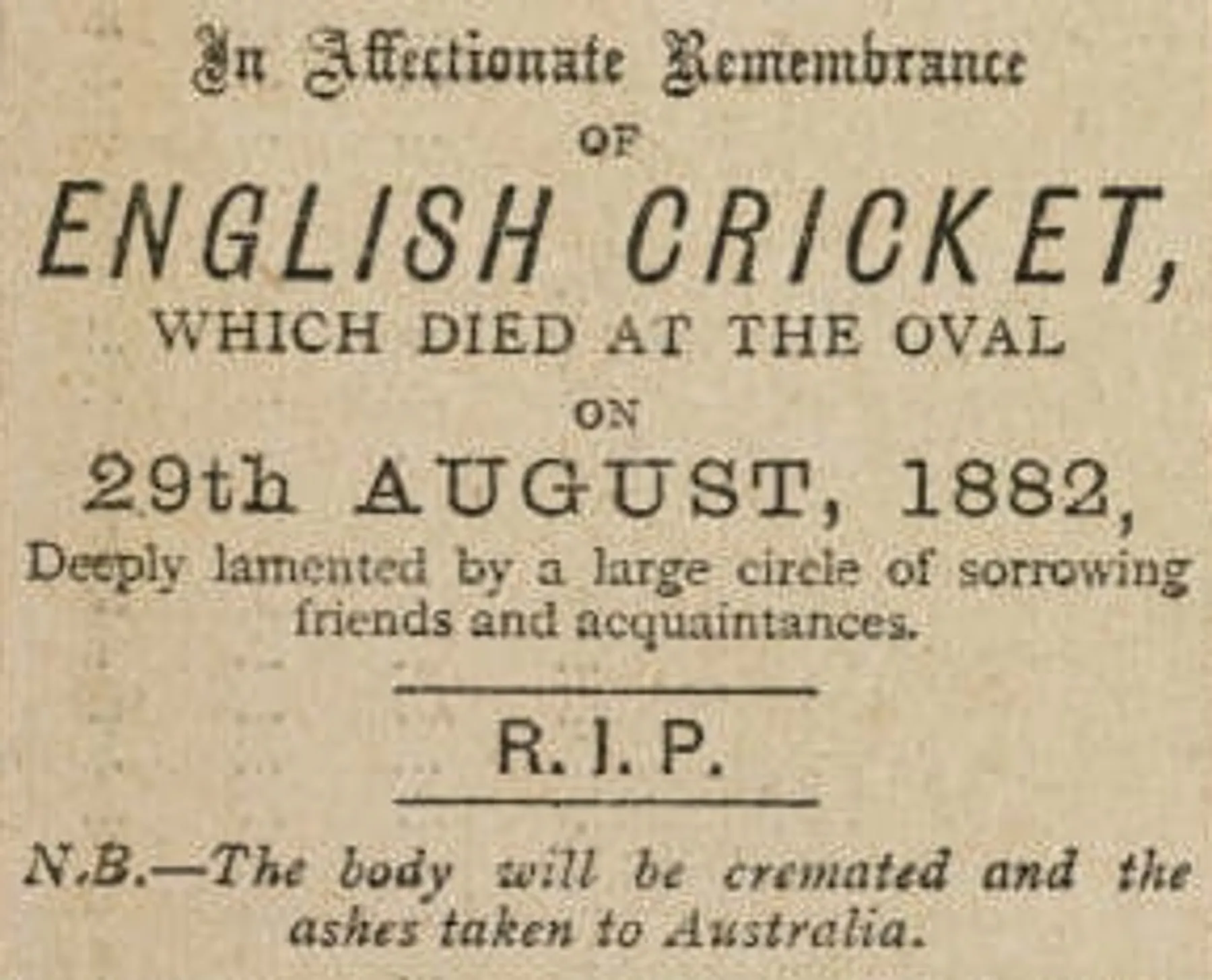 Cricket notice