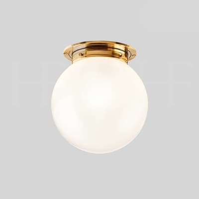 CL18 Opalescent Globe Flush Mount Withe Glass S