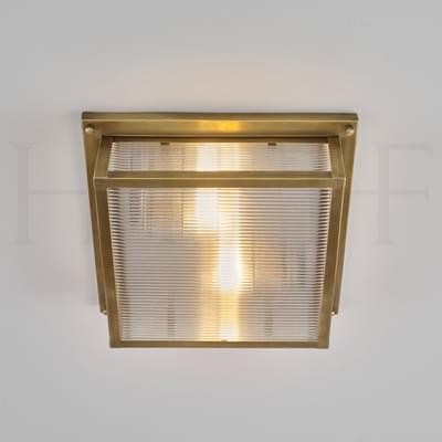 CL32 S Square Flush Mount with Ribbed Glass S