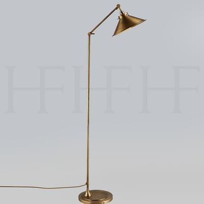 FL20 Leila Brass Floor Lamp Antique Brass S