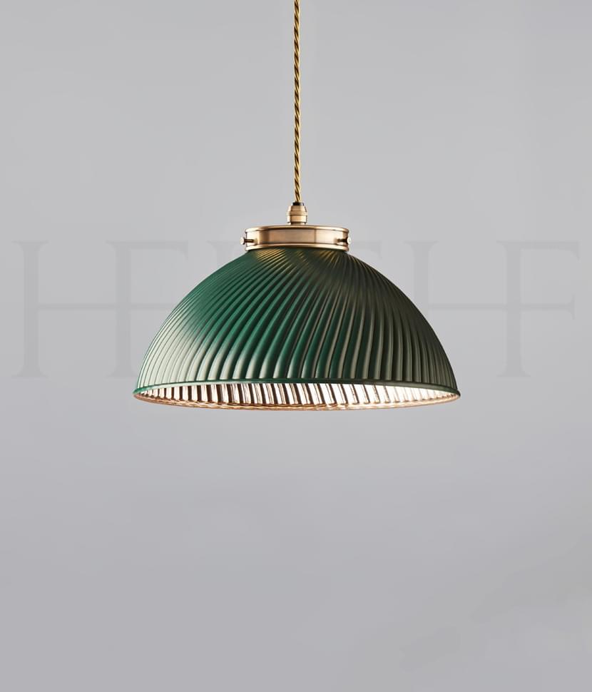 PL134 S Tiber Pendant Small Green with Silver Interior S