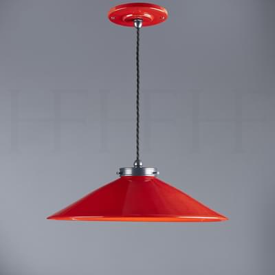 Pl300 S Lucia Ceramic Pendant Small Rosso And Gunmetal Cut Out S
