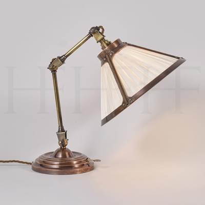 TL 2 Articulated Arm Desk Lamp Antique Brass Antique Copper Porcelain Shade S
