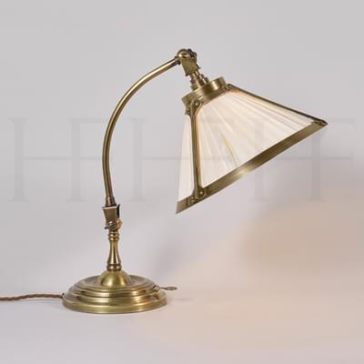 TL4 May Desk Lamp Antique Brass Porcelain Shade S