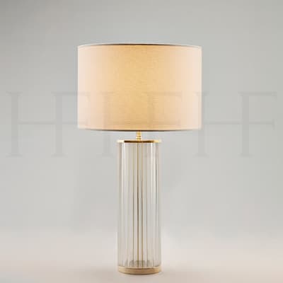 TL56 Clear Ribbed Glass Table Lamp S