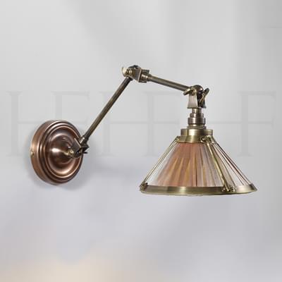 WL19 Venetia Double Arm Wall Light Antique Copper Antique Brass Thyme Shade S
