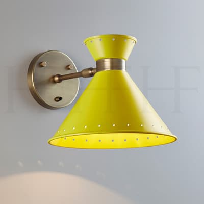 WL259 SW Tom Wall Light Giallo With Switch AB S