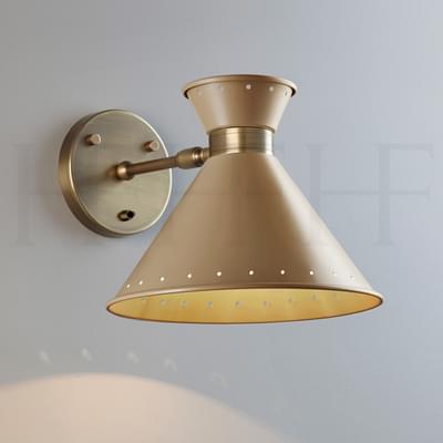 WL259 SW Tom Wall Light Taupe With Switch AB S
