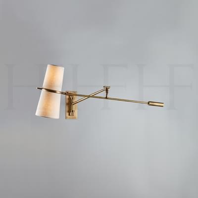 WL28 S Jacques Swing Arm Wall Light Small Antique Brass S