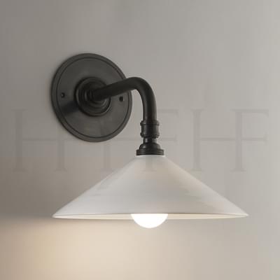 Wl70 Glass Coolie Shade Wall Light Straight Arm S
