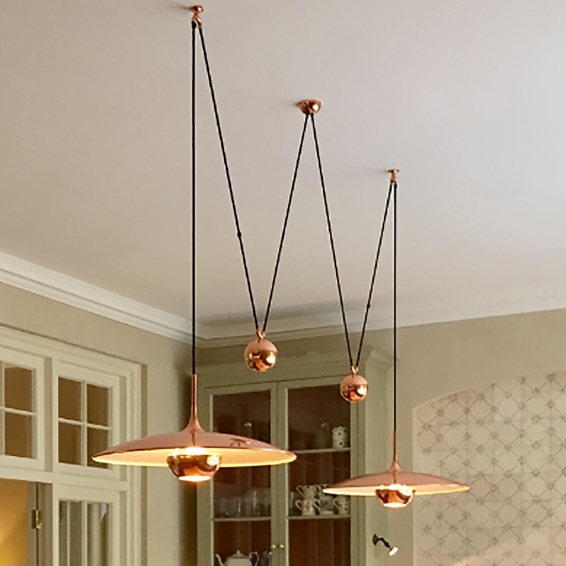 PL93 Copper Onos double pull in kitchen