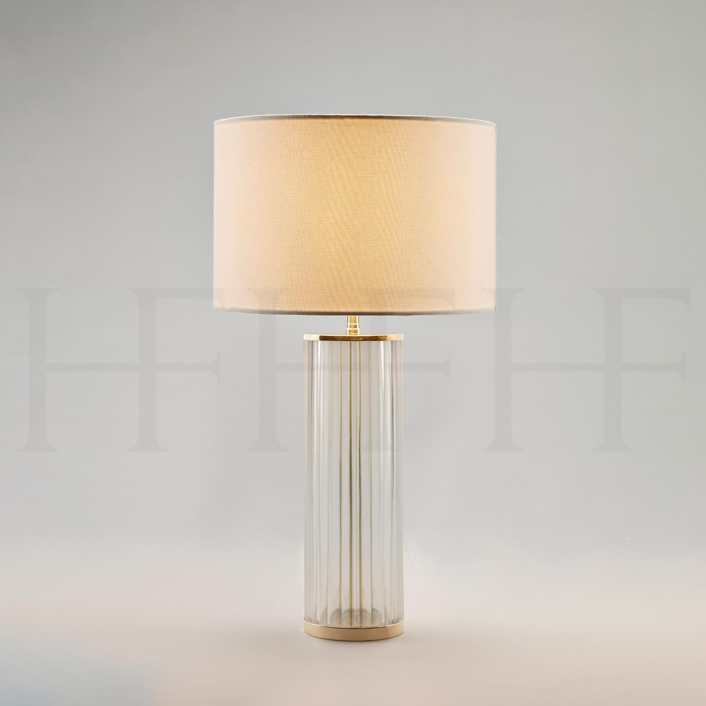 TL56 Clear Ribbed Glass Table Lamp L