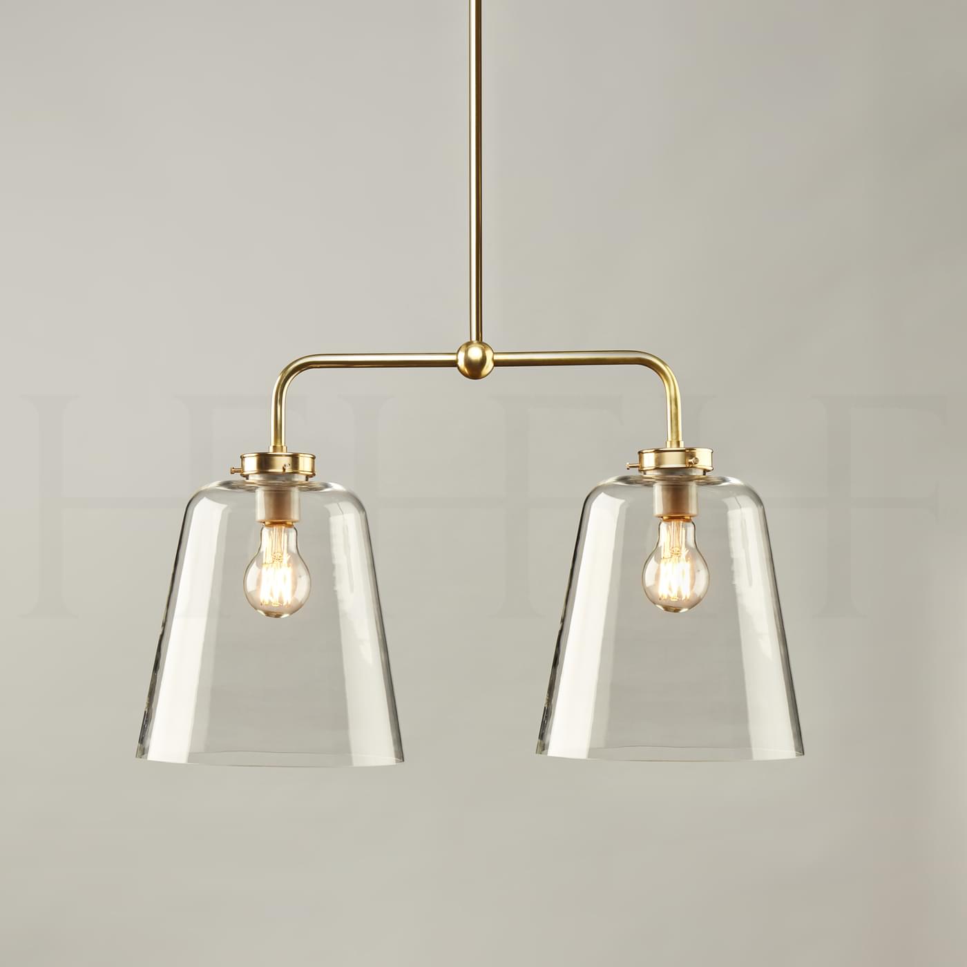 Pl432 Double Bell Shade On A Rod Large L
