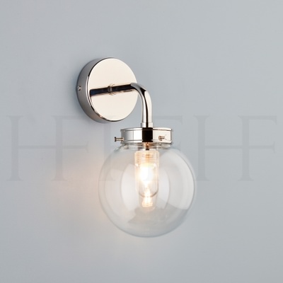 Hector Mini Globe Wall Light, Clear Glass