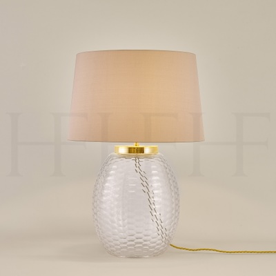 Mala Table Lamp, Medium, Clear, Honeycomb