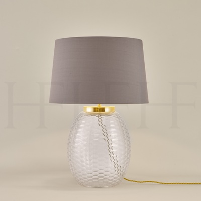 Mala Table Lamp, Medium, Clear, Honeycomb