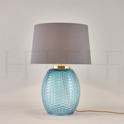 Mala Table Lamp, Medium, Ice Blue, Honeycomb